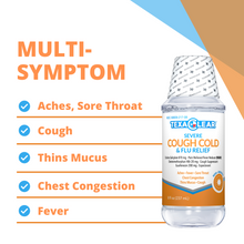 Load image into Gallery viewer, TexaClear Severe Cough Cold and Flu Relief. Cough, Cold, Flu, Congestion, Mucus, Fever relief.