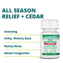 Load image into Gallery viewer, TexaClear® Texas Allergy Relief + Cedar Homeopathic Tablets