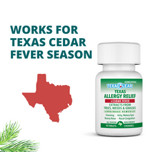 Load image into Gallery viewer, TexaClear® Texas Allergy Relief + Cedar Homeopathic Tablets