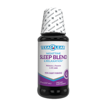 Load image into Gallery viewer, TexaClear® Natural Sleep Aid and Relaxation Support* is a non-habit forming sleep and relaxation formula blended with Melatonin, 5-HTP, GABA, L-Theanine and a soothing menthol flavor.  FAST TRACK YOUR RELIEF: Unlike pills, powders and gummies the liquid-fast formula doesn’t have to be broken down. Instead, it absorbs quickly into your system. GABA: (Gamma-Aminobutyric Acid) 50 mg  5-HTP:(5-Hydroxytryptophan) 25 mg L-Theanine: 30 mg Melatonin: 5 mg