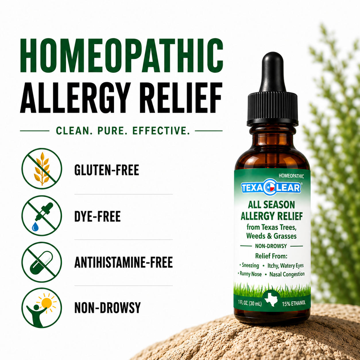 TexaClear® All Season Homeopathic Allergy Drops 1oz