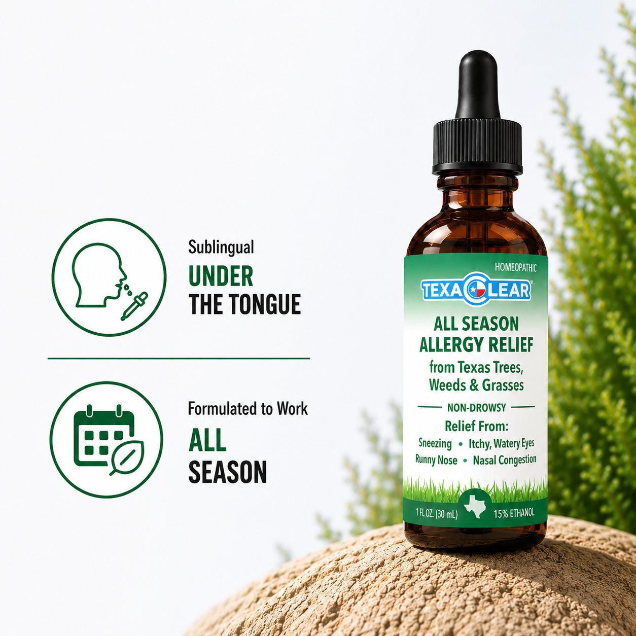 TexaClear® All Season Homeopathic Allergy Drops 1oz