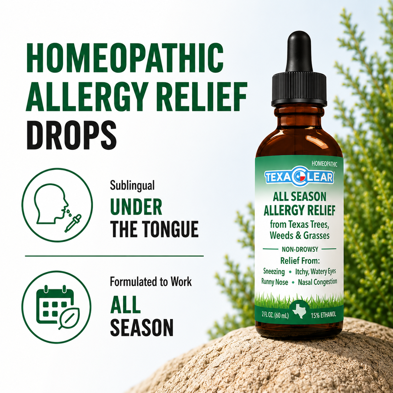 TexaClear All Season Homeopathic Drops 2oz