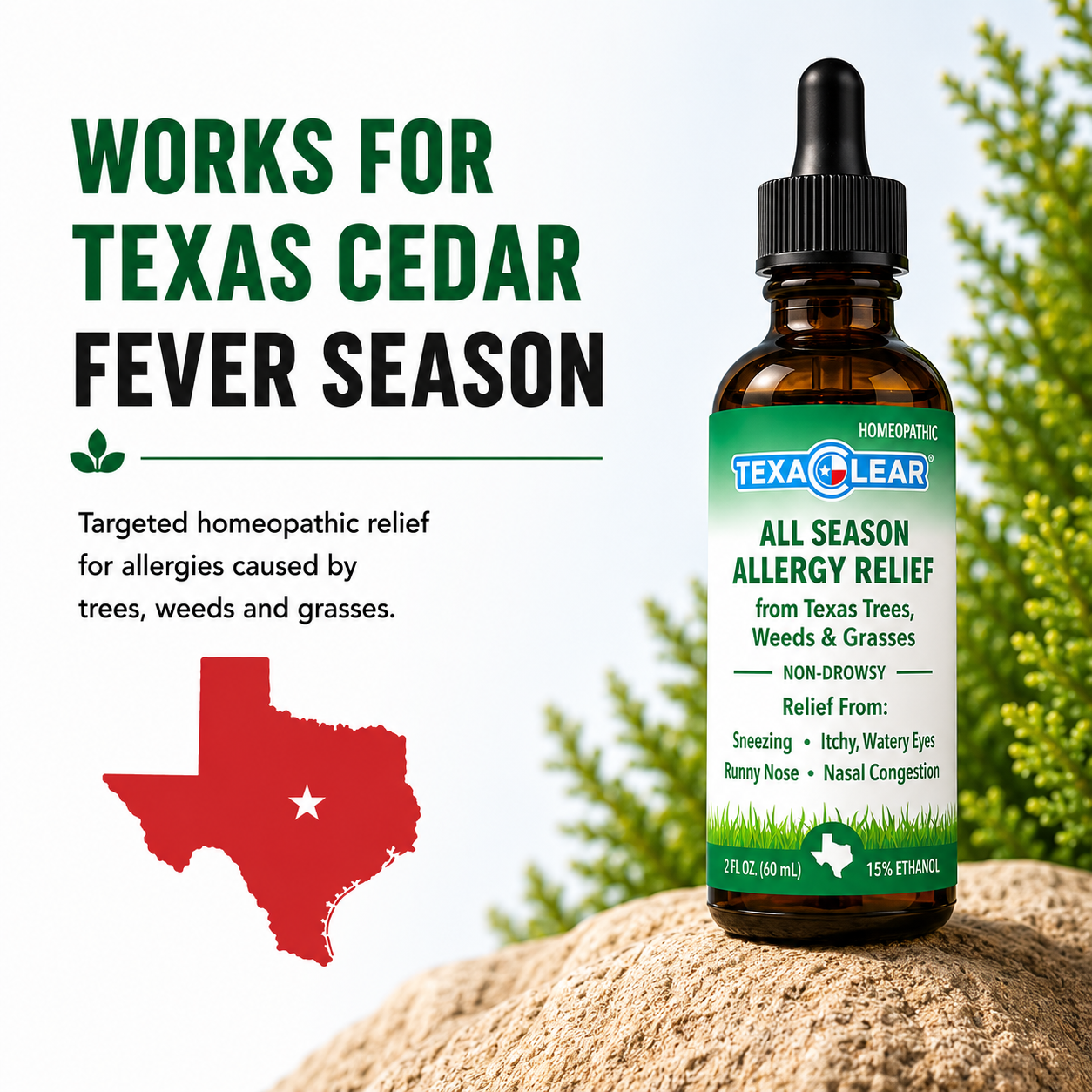 TexaClear® All Season Homeopathic Allergy Relief Drops 2oz