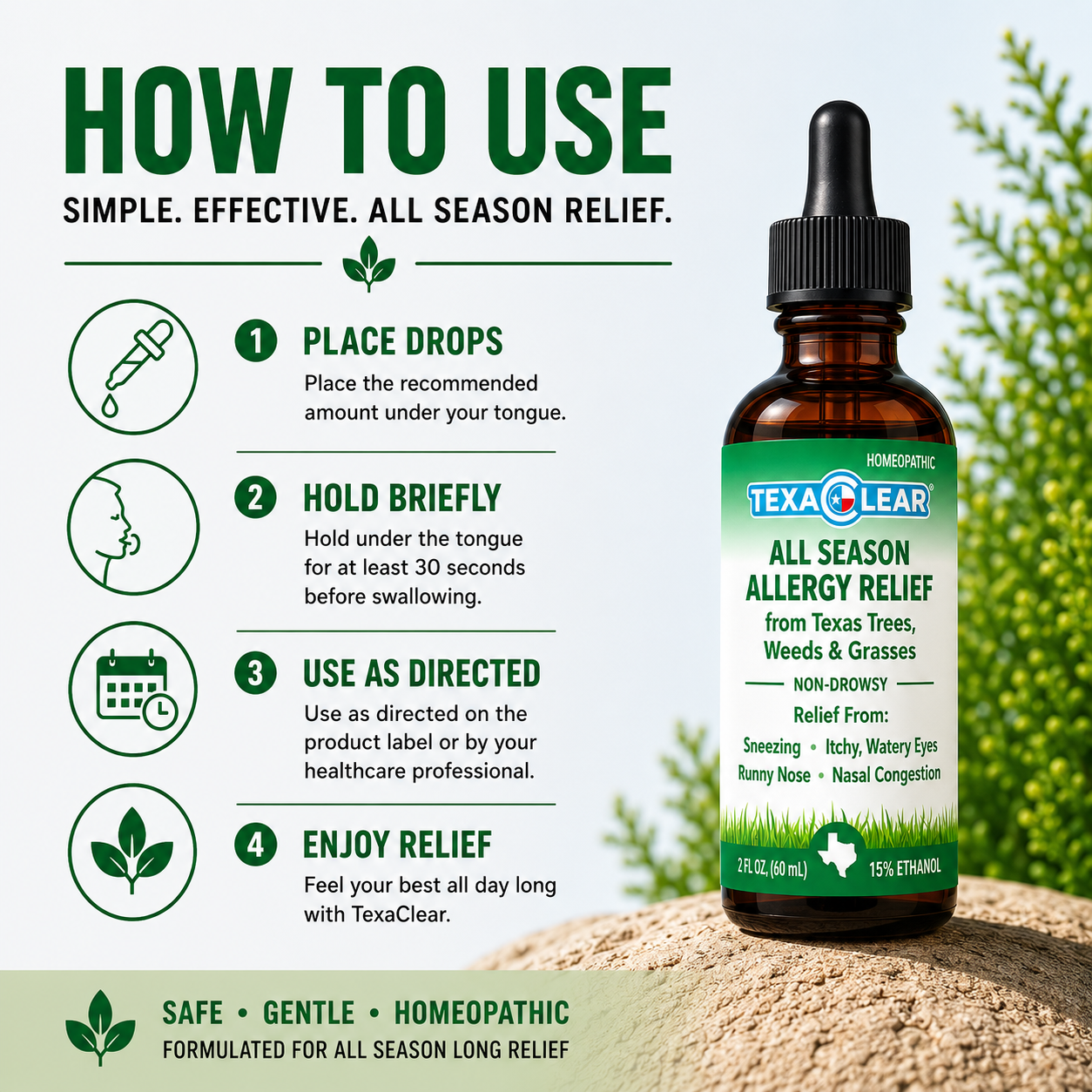 TexaClear® All Season Homeopathic Allergy Relief Drops 2oz