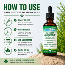 Load image into Gallery viewer, TexaClear® All Season Homeopathic Allergy Relief Drops 2oz