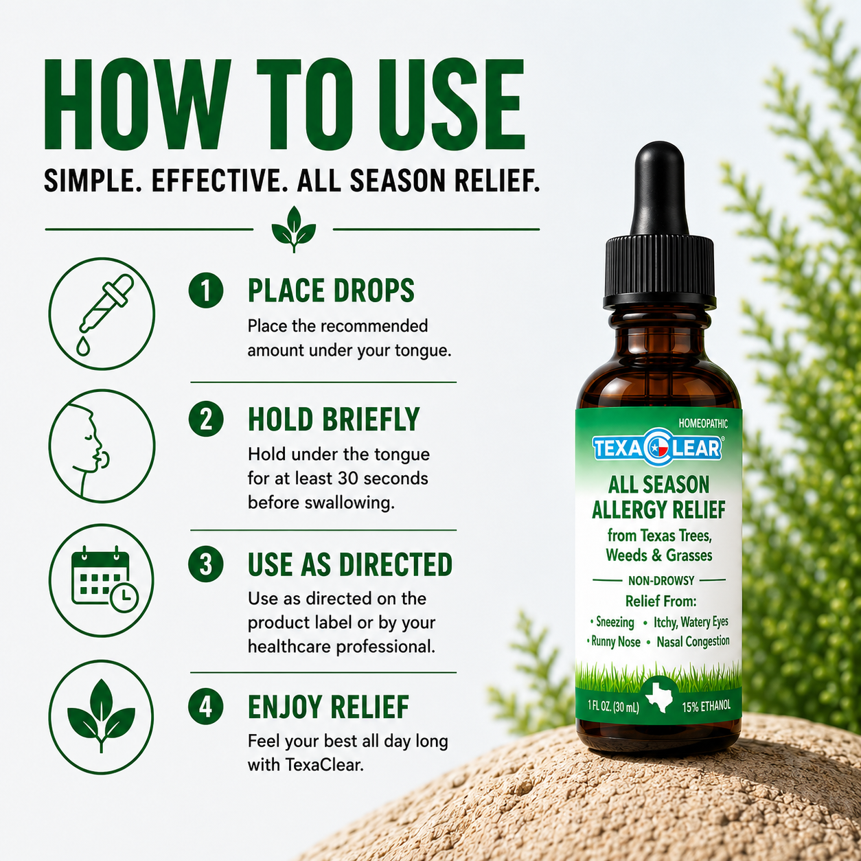 TexaClear® All Season Homeopathic Allergy Drops 1oz