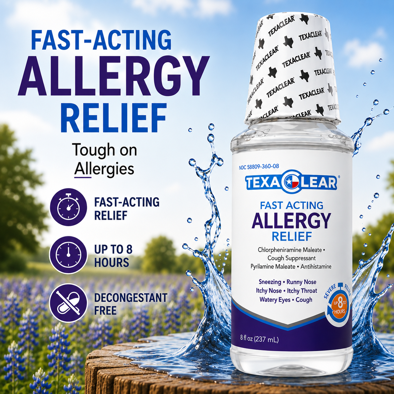 TexaClear Allergy Relief Liquid for Texas-Sized Allergy Symptoms