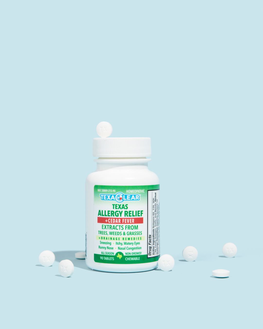 TexaClear® Texas Allergy Relief + Cedar Homeopathic Tablets