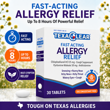 Load image into Gallery viewer, TexaClear Fast-Acting Allergy Relief Tablets 30 count