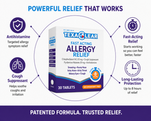 Load image into Gallery viewer, TexaClear® Fast-Acting Allergy Relief Tablets
