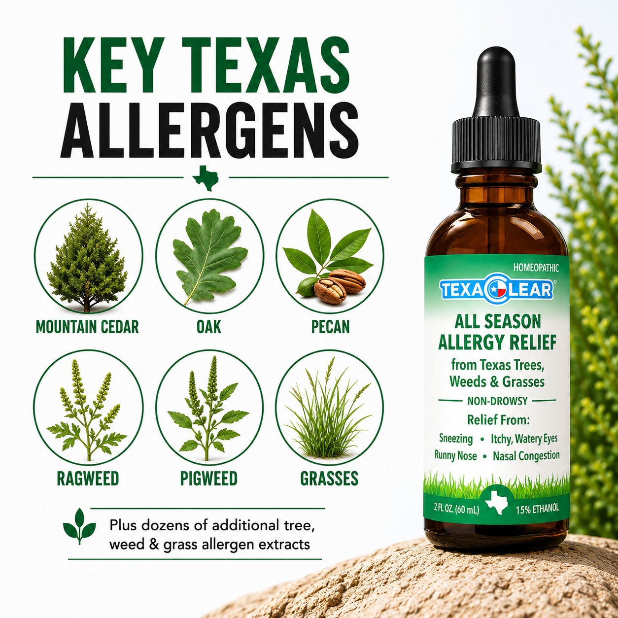 TexaClear® All Season Homeopathic Allergy Relief Drops 2oz