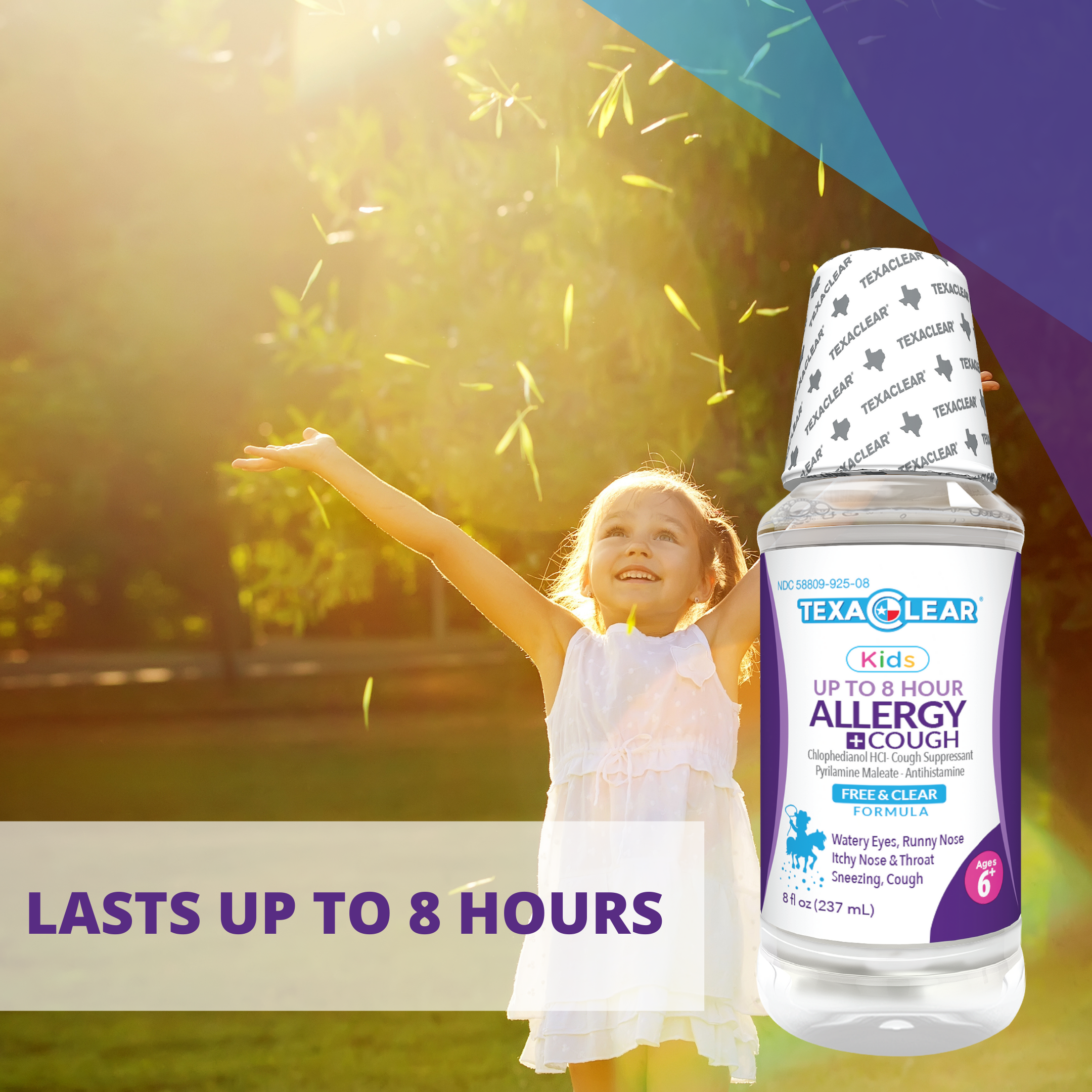 TexaClear® Kids Fast-Acting Allergy + Cough Relief