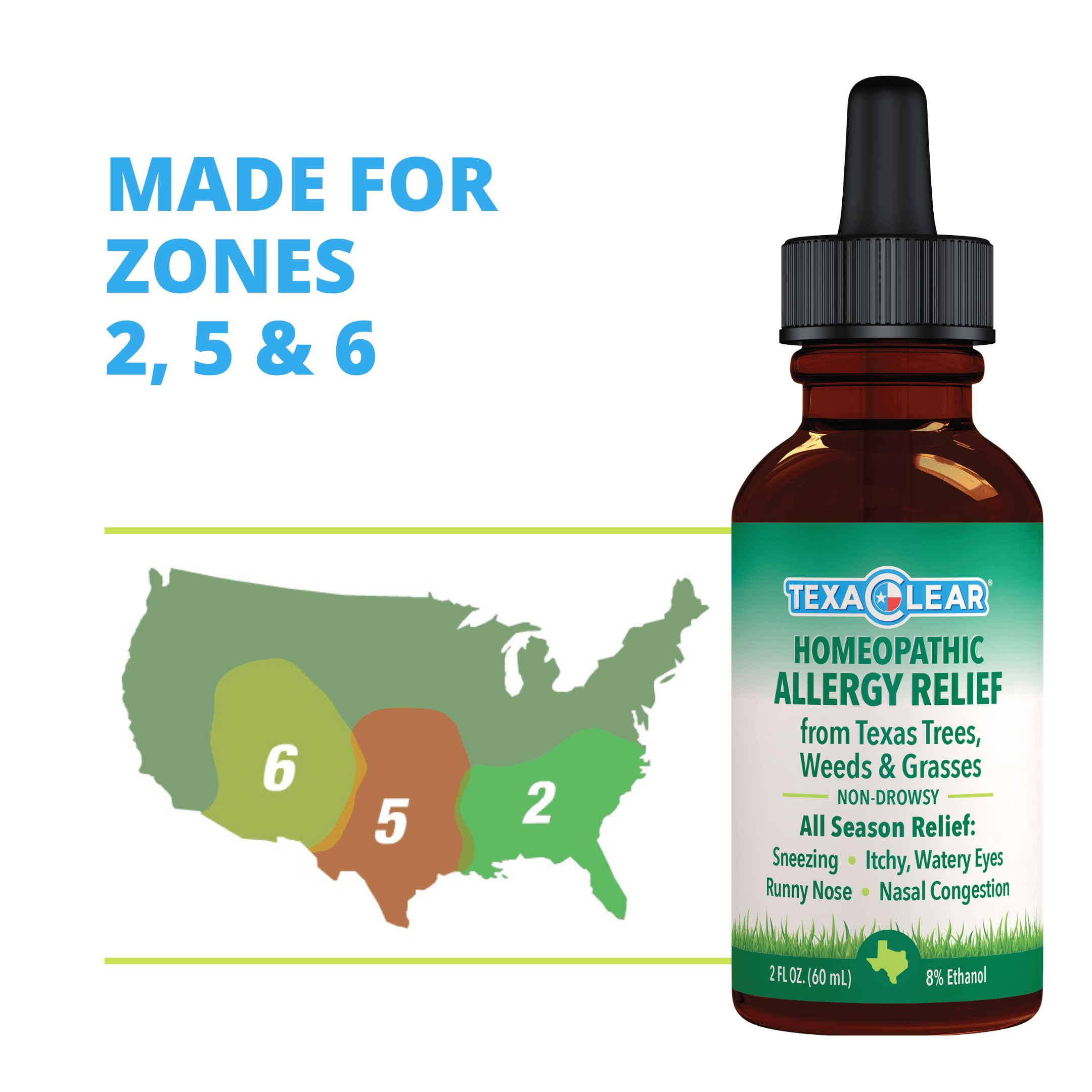 Homeopathic allergy relief Zones 2, 5 & 6 Trees, Weeds and Grasses 