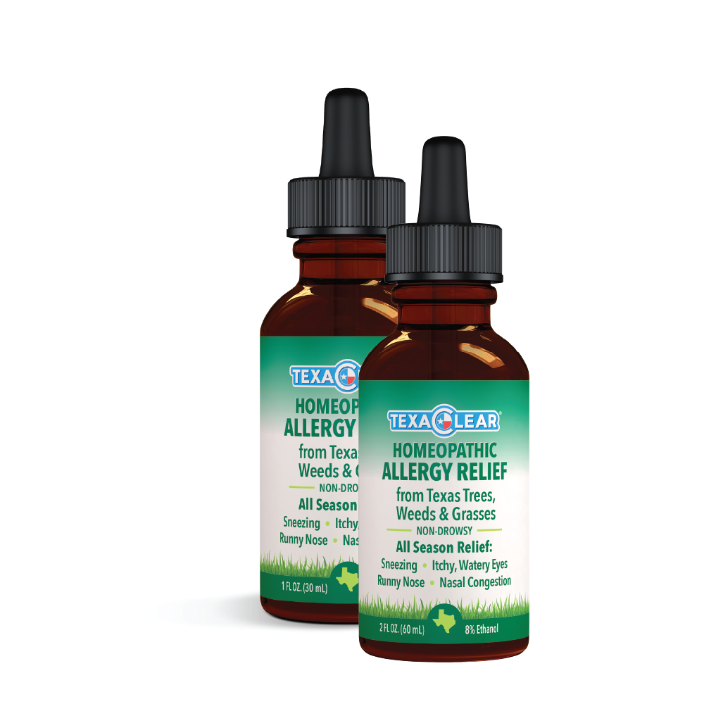 TexaClear Natural Allergy Relief Drops are a safe and effective homeopathic remedy for Texas allergies. This gentle, sublingual formula defends against the allergens that cause allergic reactions such as sneezing, itchy, watery eyes, runny nose and nasal congestion. 