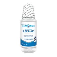 Load image into Gallery viewer, Wherever you are, enjoy a good night’s sleep with TexaClear® Nighttime Sleep-Aid. Our non-habit forming, clean and clear sleep-aid formula is your simple solution for a solid night’s sleep. The liquid-fast formula absorbs quickly, reducing the time it will take you to fall asleep. You’ll appreciate the fast-acting power and love that it contains no unnecessary additives like gluten, dye, sugar, artificial flavors, and alcohol. Just a simple solution for a good night’s sleep.