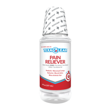 Load image into Gallery viewer, When pain strikes, fight back with the speed of liquid. TexaClear® Liquid Pain Reliever is a patented formula that delivers powerful, fast, effective relief at the speed you need. Formulated with a non-steroidal anti-inflammatory pain reliever this formula delivers relief to the site of pain. No more waiting on pills or powders. Get liquid-fast relief from headaches, backaches, muscle aches, minor arthritis pain, and menstrual cramps.